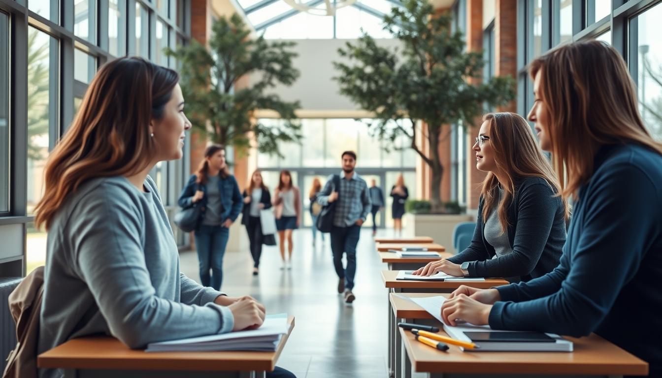 Student using a study guide to organize academic notes